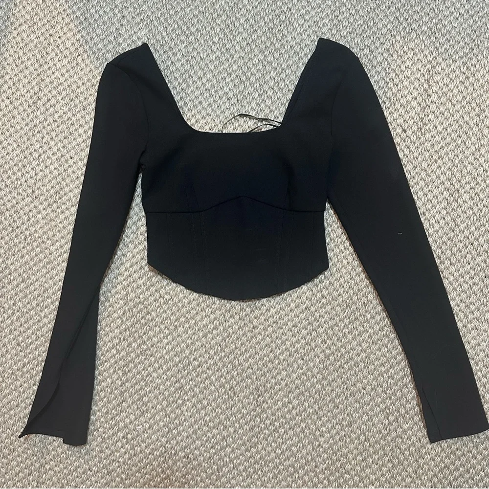 Abercrombie black corset crop top S